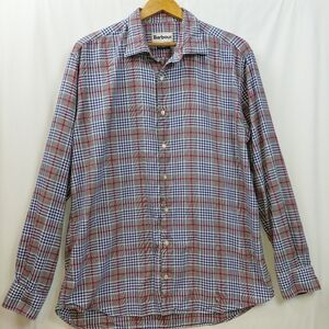 Barbour Tartan Check Regular Fit Long Sleeve Button Up Shirt Men's Size Large